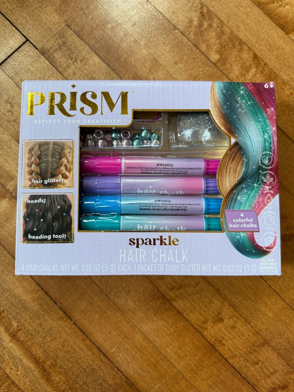 PRISM Sparkle Hair Chalk Set - Pink, Purple, Blue, Teal